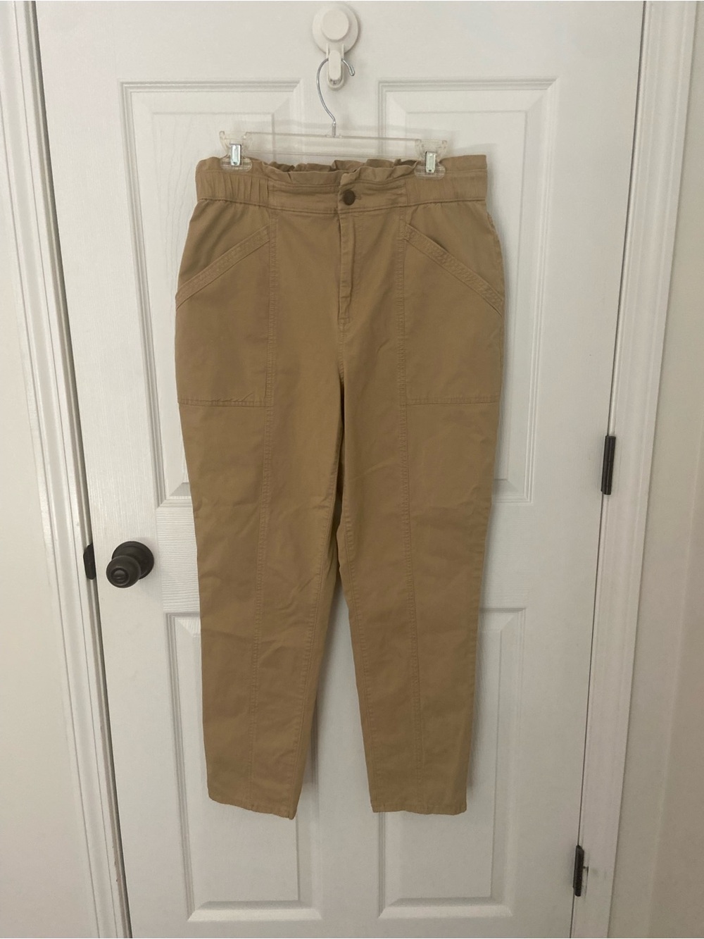 Natural Reflections Paperbag Waist Utility Pants Khaki Tan Size 8